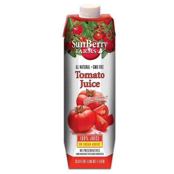 Sunberry Farms Tomato Juice 100% 33.8 fl. oz., PK12 004020-1